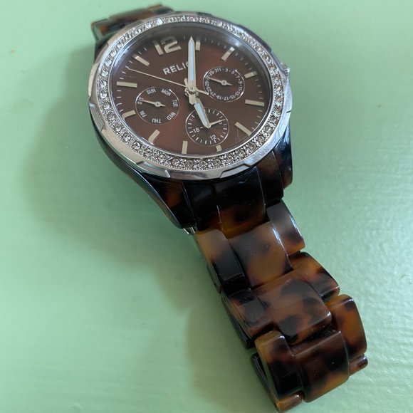 Relic/Fossil Tortoise Shell Watch EUC LOOK! - Picture 3 of 9
